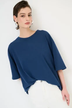 Hot KIKISIX T-SHIRT OVERSIZE LUNGA BLU