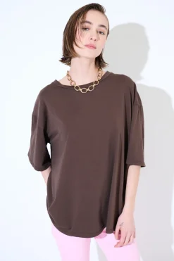 Online KIKISIX T-SHIRT OVERSIZE LUNGA MORO