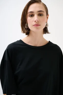 Clearance KIKISIX T-SHIRT OVERSIZE LUNGA NERO