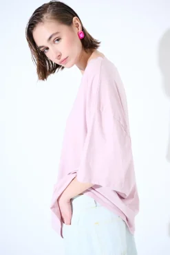New KIKISIX T-SHIRT OVERSIZE LUNGA ROSA