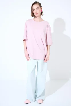 New KIKISIX T-SHIRT OVERSIZE LUNGA ROSA