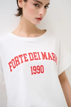 Best KIKISIX T-SHIRT SCRITTA FORTE DEI MARMI 1990 ROSSO