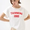 Fashion KIKISIX T-SHIRT SCRITTA TAORMINA 1982 ROSSO