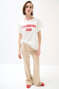 Fashion KIKISIX T-SHIRT SCRITTA TAORMINA 1982 ROSSO