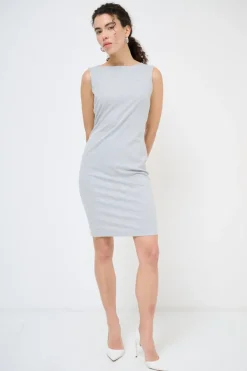 Fashion KIKISIX TUBINO SMANICATO MIDI GRIGIO MEDIO