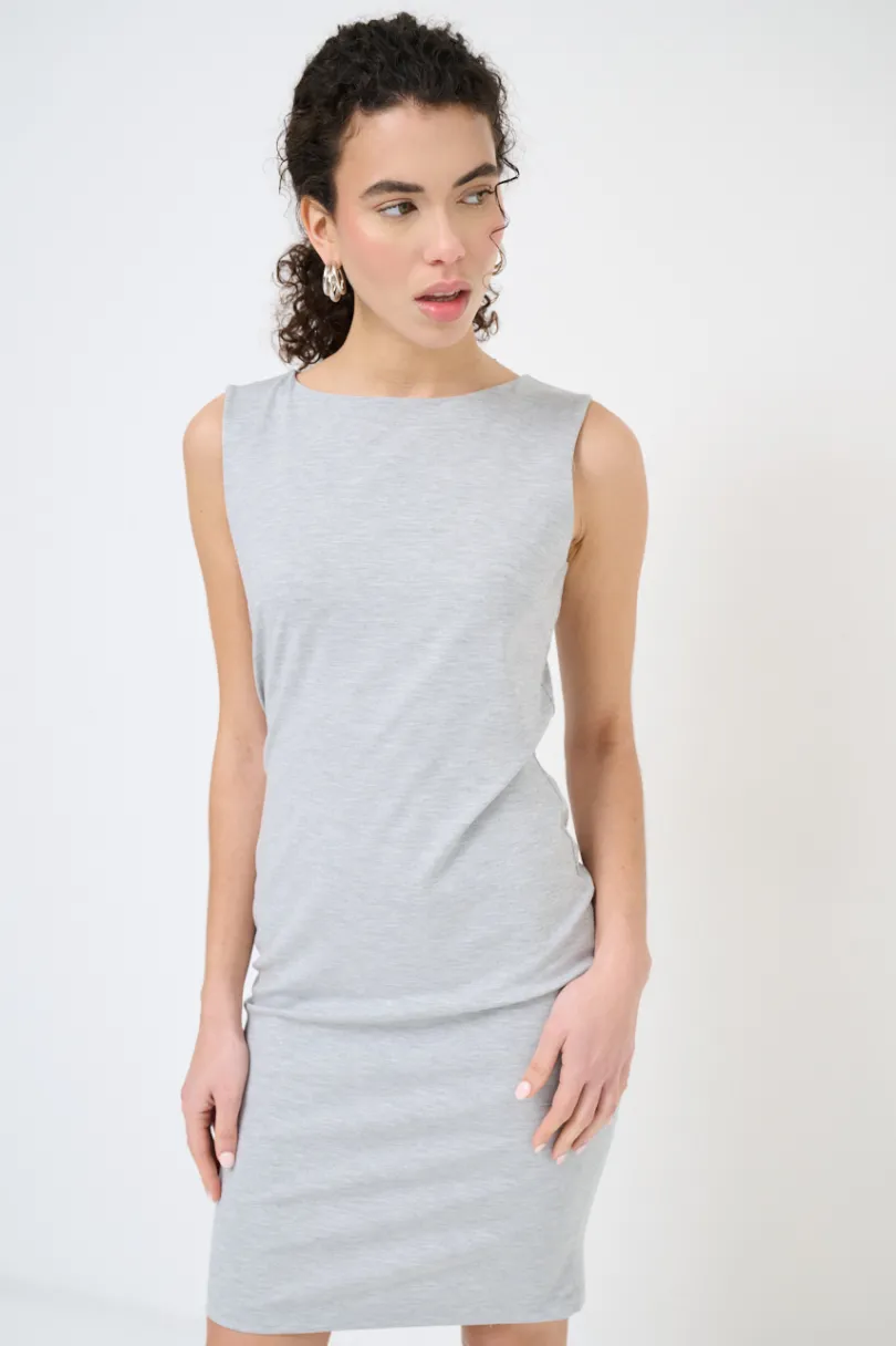 Fashion KIKISIX TUBINO SMANICATO MIDI GRIGIO MEDIO